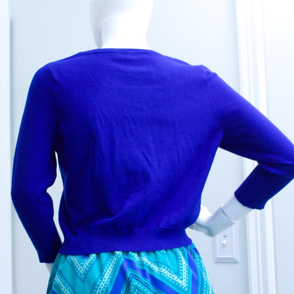Cyrus Vibrant Blue Button-Up 3/4 Sleeve Cardigan Soft Women’s Top Size Small - Picture 4 of 11